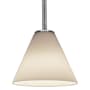 Access Lighting Martini 1 Light LED Pendant - 7" Wide with White Glass Shade Brushed Steel