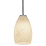 Access Lighting Janine 1 Light Brushed Steel Downrod Pendant Brushed Steel / White Stone