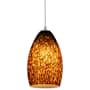 Access Lighting Champagne 1 Light LED Pendant - 5" Wide with Brown Slate Glass Shade Brushed Steel