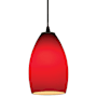 Access Lighting Champagne 1 Light LED Pendant - 5" Wide with Red Glass Shade Oil Rubbed Bronze