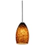 Access Lighting Champagne 1 Light LED Pendant - 5" Wide with Brown Slate Glass Shade Brushed Steel