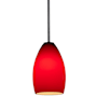 Access Lighting Champagne 1 Light LED Pendant - 5" Wide with Red Glass Shade Oil Rubbed Bronze