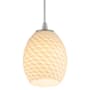 Access Lighting Brandy FireBird 6" Wide Mini Pendant - Cord Hung Brushed Steel / White Frosted