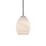 Access Lighting Brandy FireBird 6" Wide Mini Pendant - Rod Hung Brushed Steel / White Frosted