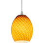Access Lighting Brandy FireBird 1 Light LED Pendant - 6" Wide with Amber Glass Shade Brushed Steel