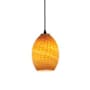Access Lighting Brandy FireBird 1 Light LED Pendant - 6" Wide with Amber Glass Shade Oil Rubbed Bronze