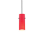 Access Lighting Cylinder 1 Light LED Pendant - 4" Wide with Red Glass Shade Oil Rubbed Bronze