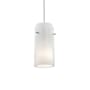 Access Lighting Glass n Glass Cylinder 1 Light LED Pendant - 5" Wide with Clear and Opal Glass Shade Brushed Steel