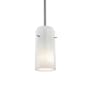 Access Lighting Glass n Glass Cylinder 1 Light LED Pendant - 5" Wide with Clear and Opal Glass Shade Brushed Steel