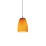 Access Lighting Sherry 1 Light LED Pendant - 5" Wide with Amber Glass Shade Brushed Steel