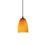 Access Lighting Sherry 1 Light LED Pendant - 5" Wide with Amber Glass Shade Oil Rubbed Bronze