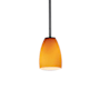 Access Lighting Sherry 1 Light LED Pendant - 5" Wide with Amber Glass Shade Oil Rubbed Bronze