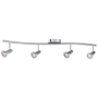 Access Lighting Cobra 4 Light 33" Wide LED Fixed Rail Linear Ceiling Fixture Brushed Steel