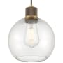 Access Lighting Port Nine 8" Wide LED Mini Pendant with Globe Shade Antique Brushed Brass