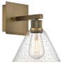 Access Lighting Port Nine 12" Tall LED Wall Sconce with Seeded Glass Shade Antique Brushed Brass