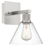 Access Lighting Port Nine 12" Tall LED Wall Sconce with Clear Glass Shade Brushed Steel
