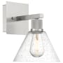 Access Lighting Port Nine 12" Tall LED Wall Sconce with Seeded Glass Shade Brushed Steel