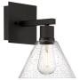Access Lighting Port Nine 12" Tall LED Wall Sconce with Seeded Glass Shade Matte Black