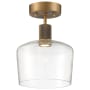 Access Lighting Port Nine 9" Wide LED Semi-Flush Ceiling Fixture Antique Brushed Brass