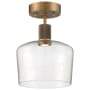 Access Lighting Port Nine 9" Wide LED Semi-Flush Ceiling Fixture Antique Brushed Brass