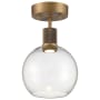 Access Lighting Port Nine 8" Wide LED Semi-Flush Globe Ceiling Fixture Antique Brushed Brass