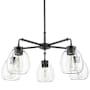 Acclaim Lighting Dawes 5 Light 27" Wide Chandelier with Clear Glass Shades Matte Black