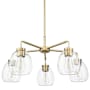 Acclaim Lighting Dawes 5 Light 27" Wide Chandelier with Clear Glass Shades Brass
