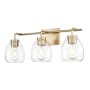 Acclaim Lighting Dawes 3 Light 24" Wide Vanity Light with Clear Glass Shades Brass