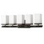 Acclaim Lighting Burgundy 5 Light 27" Wide Bathroom Vanity Light with Hand Blown Opal Etched Glass Shades Oil Rubbed Bronze