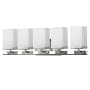 Acclaim Lighting Burgundy 5 Light 27" Wide Bathroom Vanity Light with Hand Blown Opal Etched Glass Shades Polished Nickel