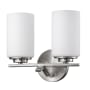 Acclaim Lighting Poydras 2 Light 10" Wide Bathroom Vanity Light with Opal Etched Glass Shades Satin Nickel