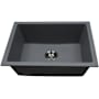 Ackland 24-1/4" Undermount Single Basin Quartz Composite Kitchen Sink with Water Spot Resistance Gray