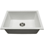Ackland 24-1/4" Undermount Single Basin Quartz Composite Kitchen Sink with Water Spot Resistance White