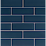 Ackland 12" x 12" Glass Subway Wall Tile - Glossy Visual - Sold by Carton (4.95 SF/Carton) Astra Bleu