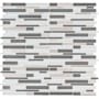 Ackland 12" x 12" Glass and Marble and Metal and Porcelain and Stone Linear Wall Mosaic Tile - Glossy and Tumbled Visual - Sold by Carton (14.7 SF/Carton) Ebon Frost