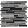 Ackland 12" x 12" Glass and Marble and Metal and Porcelain and Stone Linear Wall Mosaic Tile - Glossy and Tumbled Visual - Sold by Carton (14.7 SF/Carton) Fusion Gray
