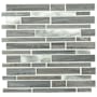 Ackland 12" x 12" Glass and Marble and Metal and Porcelain and Stone Linear Wall Mosaic Tile - Glossy and Tumbled Visual - Sold by Carton (14.7 SF/Carton) Gravari