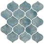 Ackland 9" x 12" Glass Arabesque/Baroque Wall Mosaic Tile - Glossy Visual - Sold by Carton (7 SF/Carton) Midnight Tide