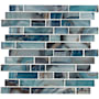 Ackland 12" x 12" Glass and Marble and Metal and Porcelain and Stone Linear Wall Mosaic Tile - Glossy and Tumbled Visual - Sold by Carton (14.7 SF/Carton) Mystic Lazora