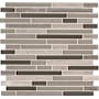 Ackland 12" x 12" Glass and Marble and Metal and Porcelain and Stone Linear Wall Mosaic Tile - Glossy and Tumbled Visual - Sold by Carton (14.7 SF/Carton) Sedona
