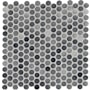 Ackland 12" x 13" Porcelain Penny Floor and Wall Mosaic Tile - Glossy Visual - Sold by Carton (14.4 SF/Carton) Graphite Melange