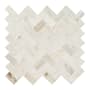 Ackland 12" x 12" Marble Herringbone Floor and Wall Mosaic Tile - Honed Visual - Sold by Carton (9.4 SF/Carton) Castella de Blanc