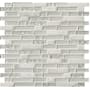 Ackland 12" x 12" Glass and Stone Linear Wall Mosaic Tile - Glossy and Tumbled Visual - Sold by Carton (15 SF/Carton) Crystal Strata