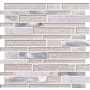 Ackland 12" x 12" Glass and Metal and Stone Linear Wall Mosaic Tile - Glossy and Tumbled Visual - Sold by Carton (10 SF/Carton) Costa Sierra