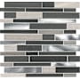 Ackland 12" x 12" Glass and Metal and Stone Linear Wall Mosaic Tile - Glossy and Tumbled Visual - Sold by Carton (10 SF/Carton) Sterling Moon