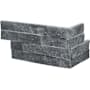 Ackland Celestine 6 in. x 18 in. Splitface Marble Stacked Stone Ledger Corner Wall Tile - Sold by Carton (4.5 SF/Carton) Noir