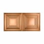 ACP Fasade - 48" x 24" Faux Tin Ceiling Tiles - (5 Pack) - 40 Sq Ft - Roman Tiered Squares Polished Copper