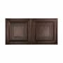 ACP Fasade - 48" x 24" Faux Tin Ceiling Tiles - (5 Pack) - 40 Sq Ft - Roman Tiered Squares Smoked Pewter