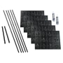 ACP Fasade 18" x 24 Fleur-de-lis Vinyl Wall Tile Kit - 5 Panels Brushed Onyx
