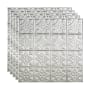 ACP Fasade - 24" x 24" Traditional Style Vinyl Lay In Ceiling Tile Panels - Pack of 5 (20 SF/Pack) Brushed Aluminum